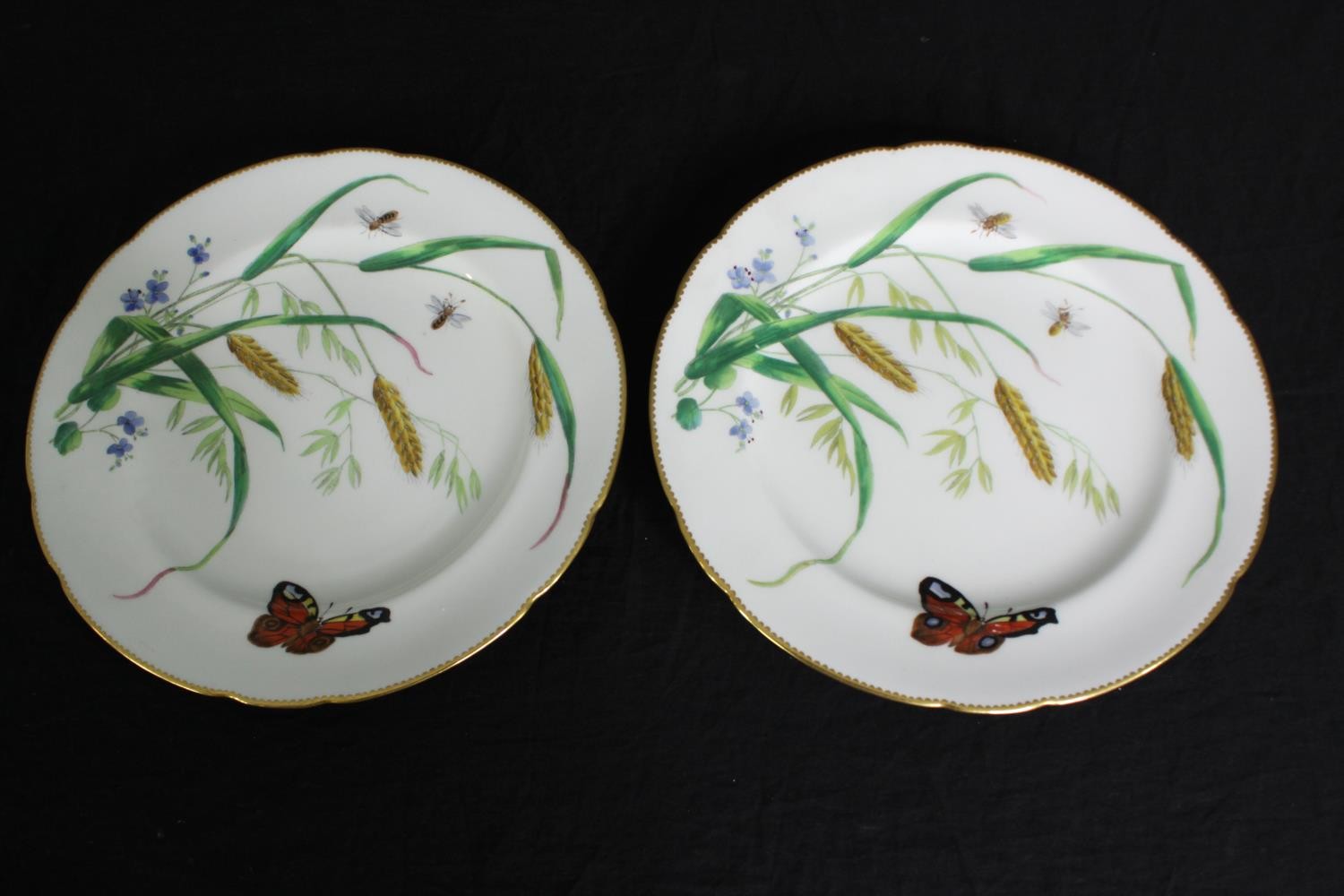 A group of six various 19th century porcelain plates, a cake stand and a cheese dish, including - Image 9 of 13