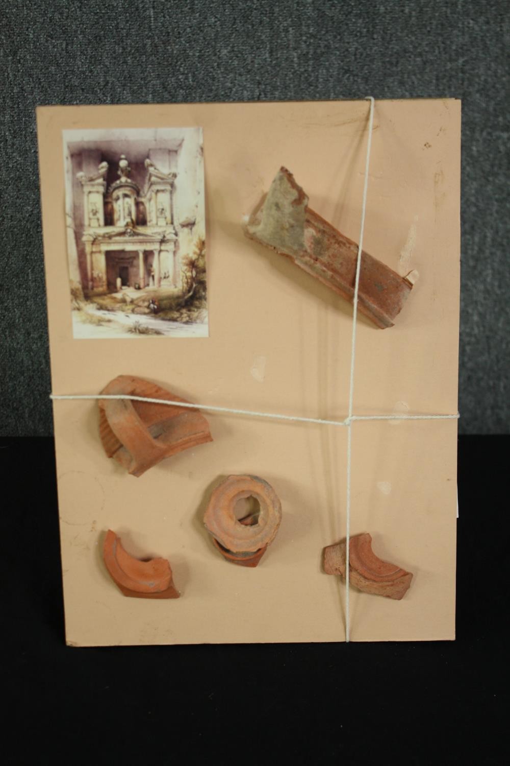 A group of archaeological terracotta fragments, by repute from Petra, Jordan. H.41 W.30cm. - Image 2 of 4