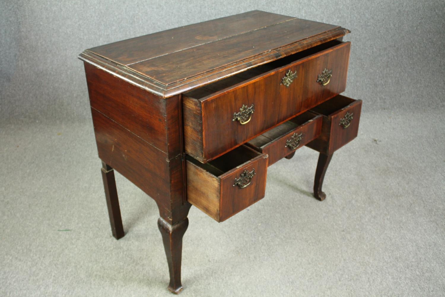 A George I walnut and feather strung lowboy. H.92 W.103 D.54cm. - Image 7 of 8