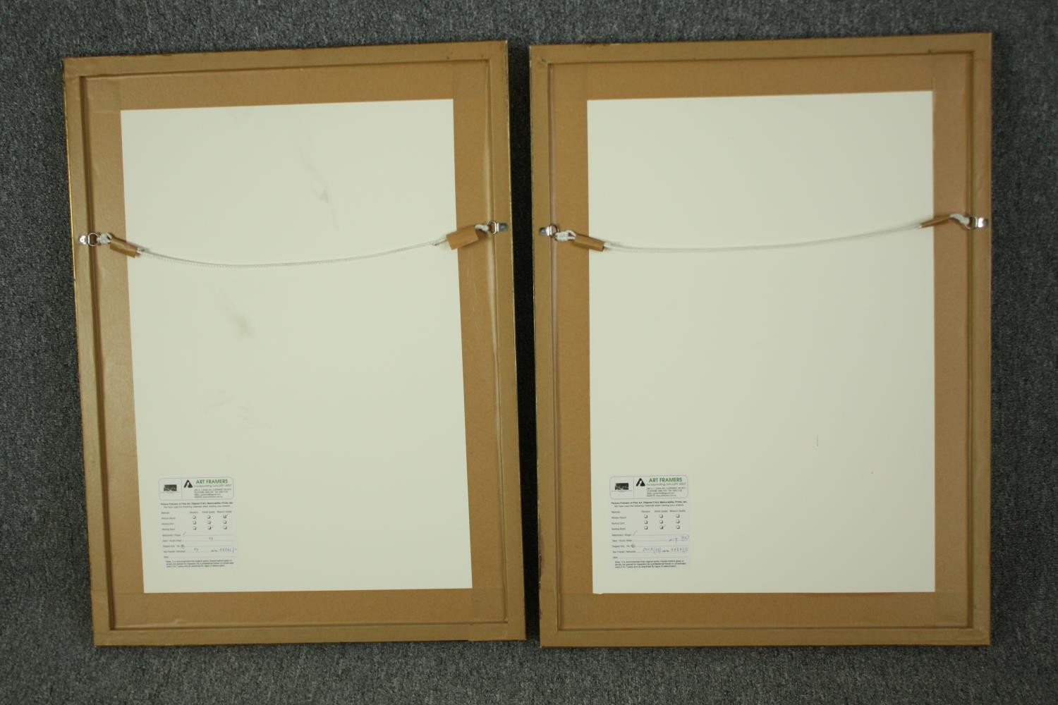 A pair of prints, landscapes of meadows, framed and glazed. H.75 W.56cm. (each). - Bild 8 aus 8