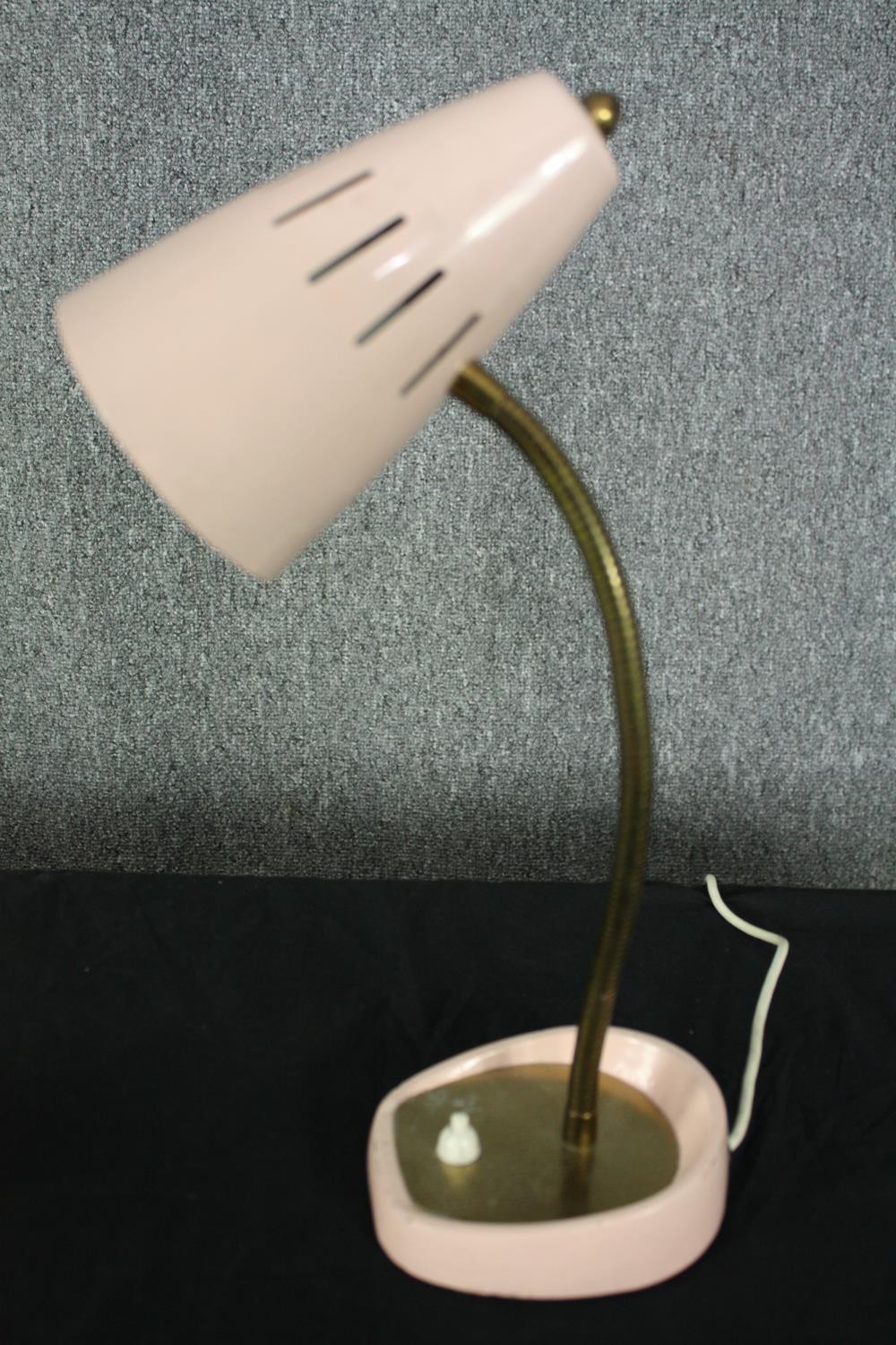 Two vintage adjustable desk lamps and a similar standard lamp. H.133cm. (largest). - Image 2 of 10