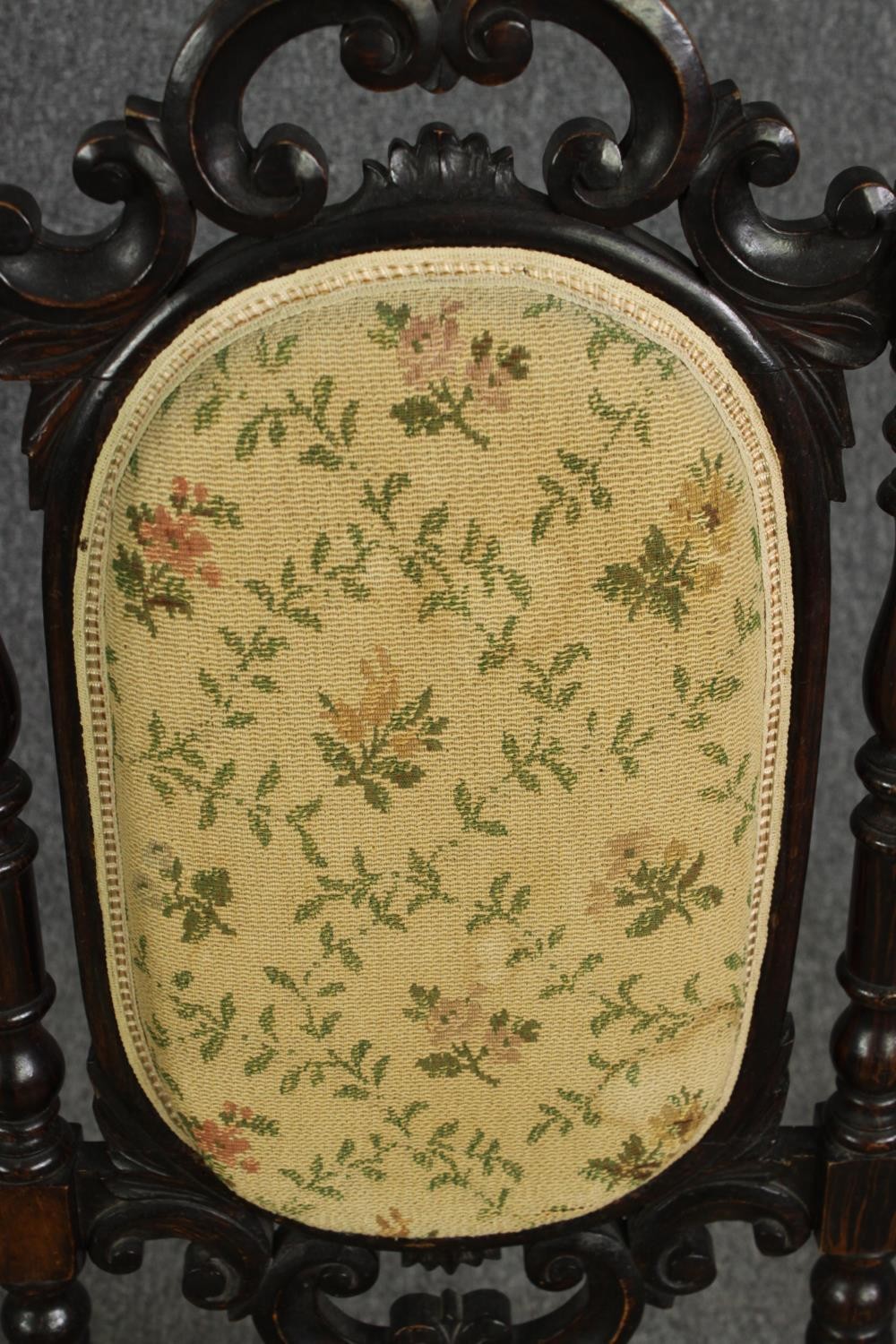A Victorian carved side chair. H.97cm. - Image 6 of 6