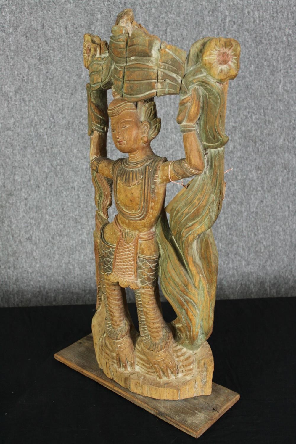 An Indonesian carved hardwood figure of Buddha. H.66 W.36 D.13cm. - Image 2 of 7