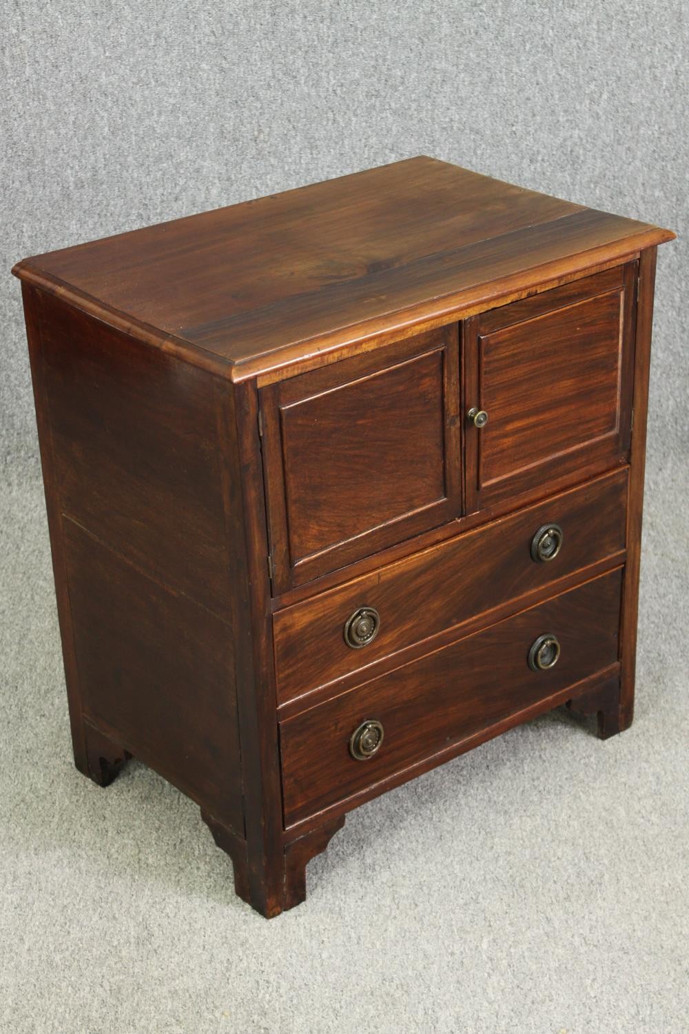 A George III style mahogany bedside cabinet, 19th century. H.72 W.66 D.44cm. - Image 2 of 6
