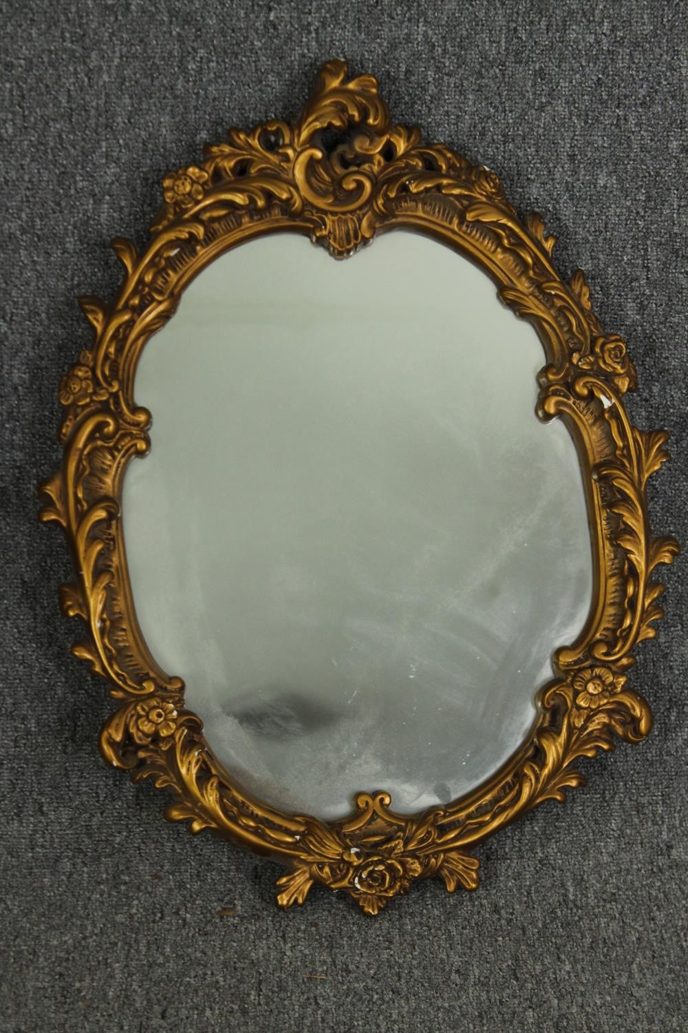 Two oval Georgian style giltwood and gesso mirrors, H.65 W.50cm. (largest). - Image 2 of 6