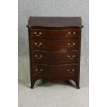 A small George III style mahogany chest of drawers, early 20th century. H.74 W.59 D.41cm.