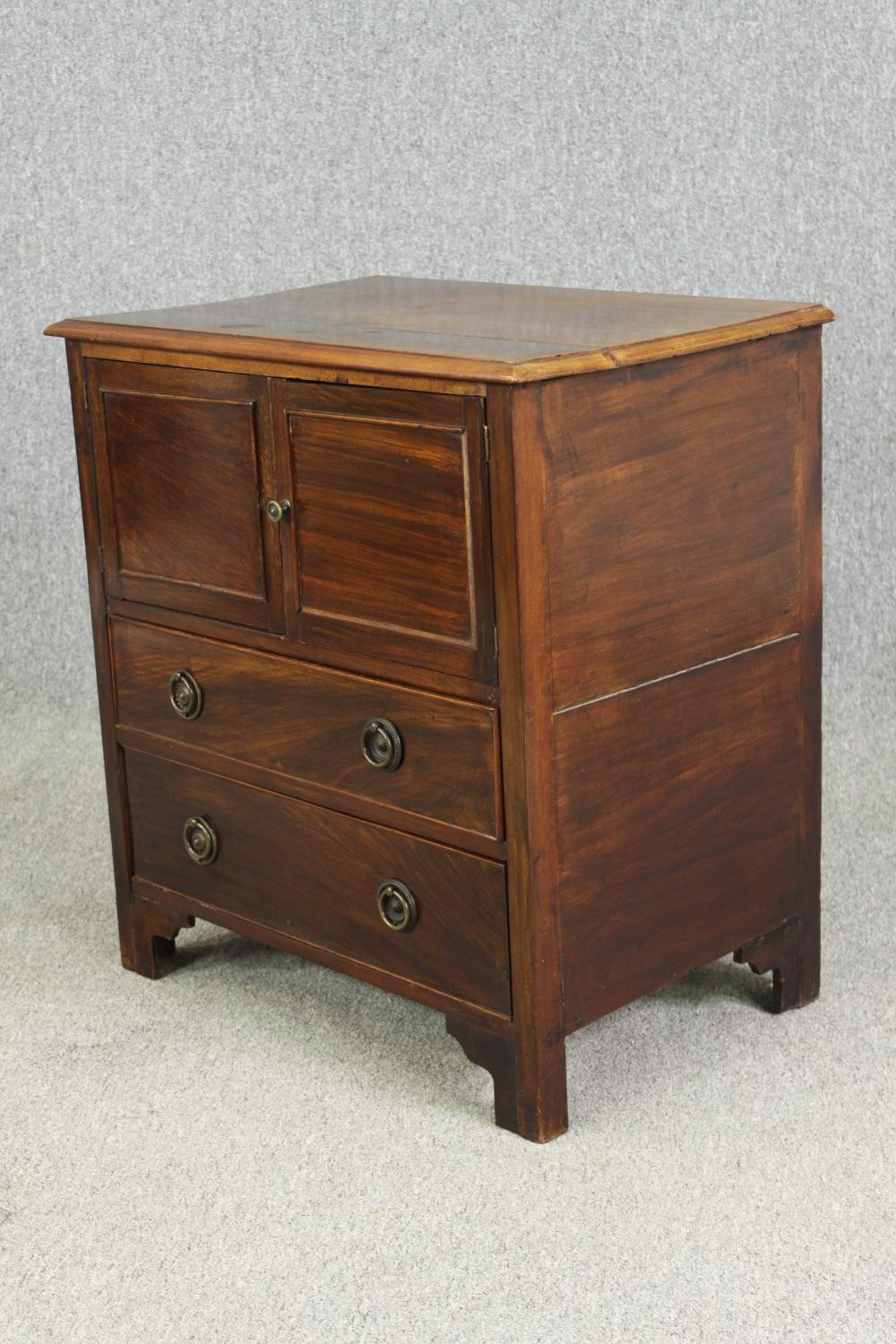 A George III style mahogany bedside cabinet, 19th century. H.72 W.66 D.44cm. - Image 3 of 6