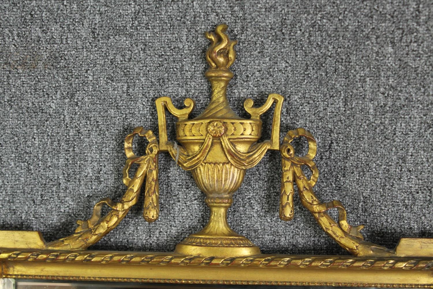 A neoclassical style gilded pier mirror, probably early 20th century. H.125 W.60cm. - Image 4 of 6