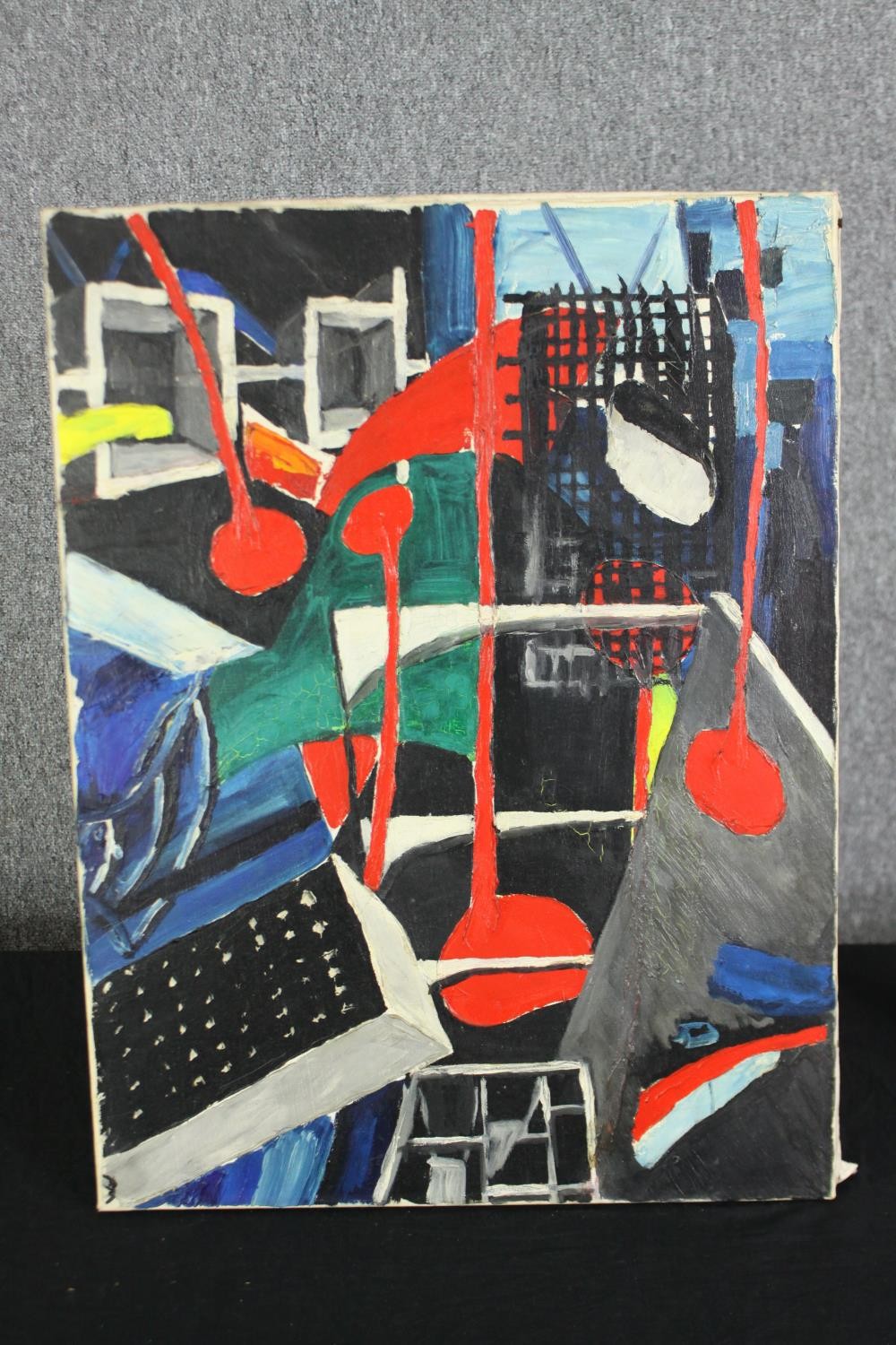 An abstract composition, oil on canvas. H.61 W.46cm. - Bild 2 aus 3