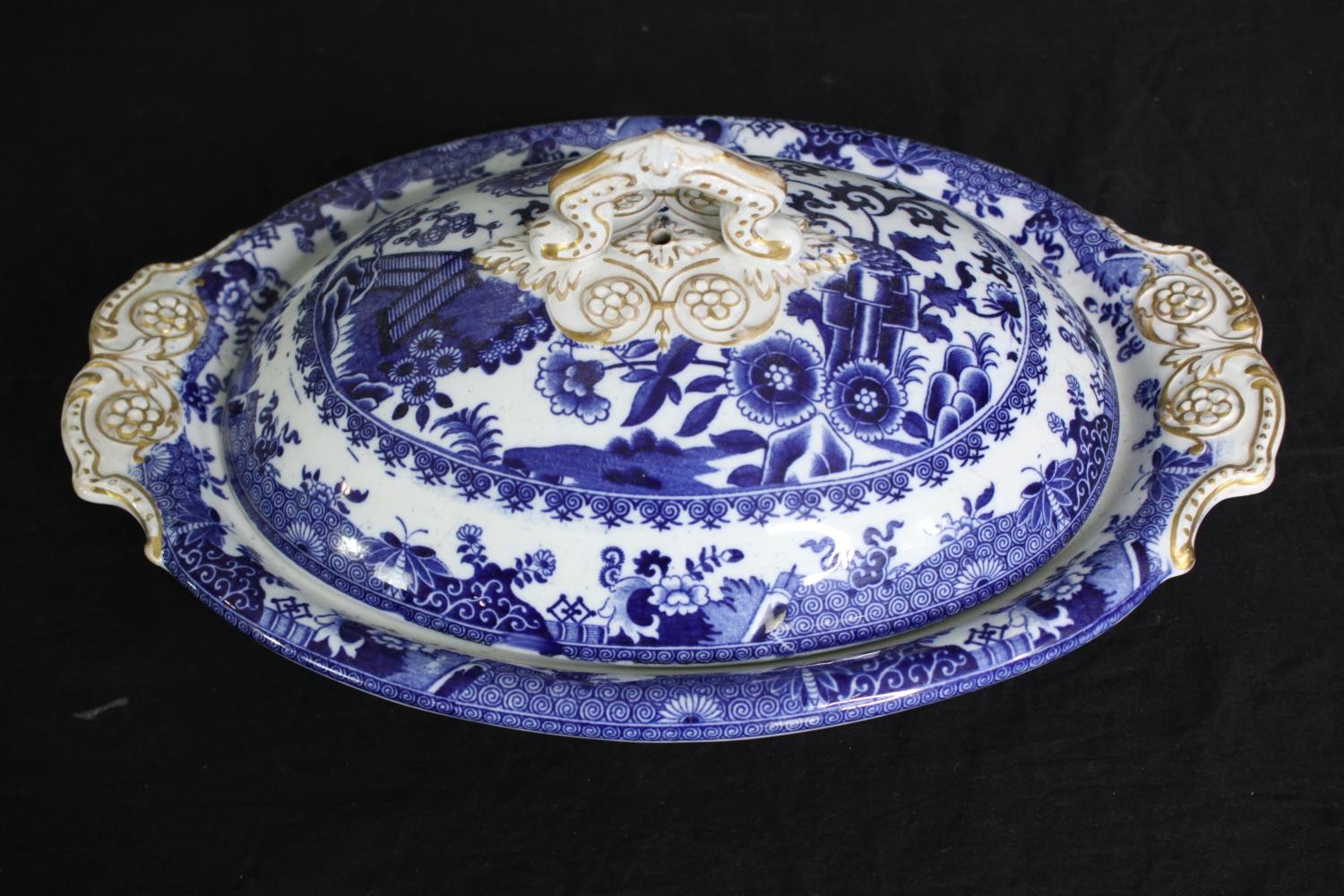 A group of four various 19th century tureens, including Derby and other Staffordshire porcelain, one - Image 7 of 15