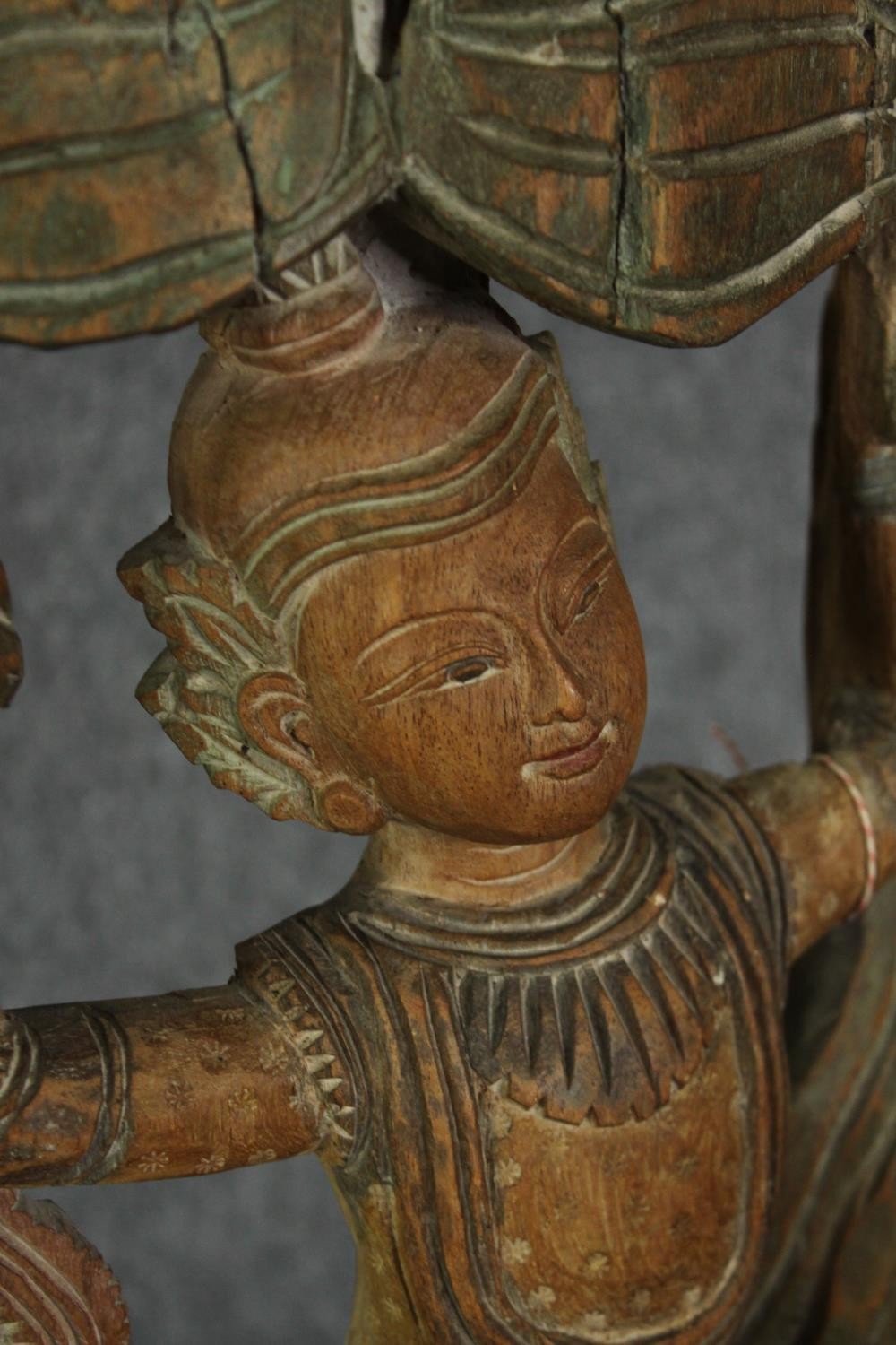 An Indonesian carved hardwood figure of Buddha. H.66 W.36 D.13cm. - Image 4 of 7