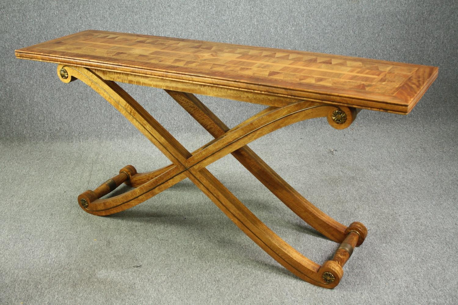 An American console table by Maitland-Smith, with a satin birch parquetry inlaid and crossbanded - Image 3 of 10