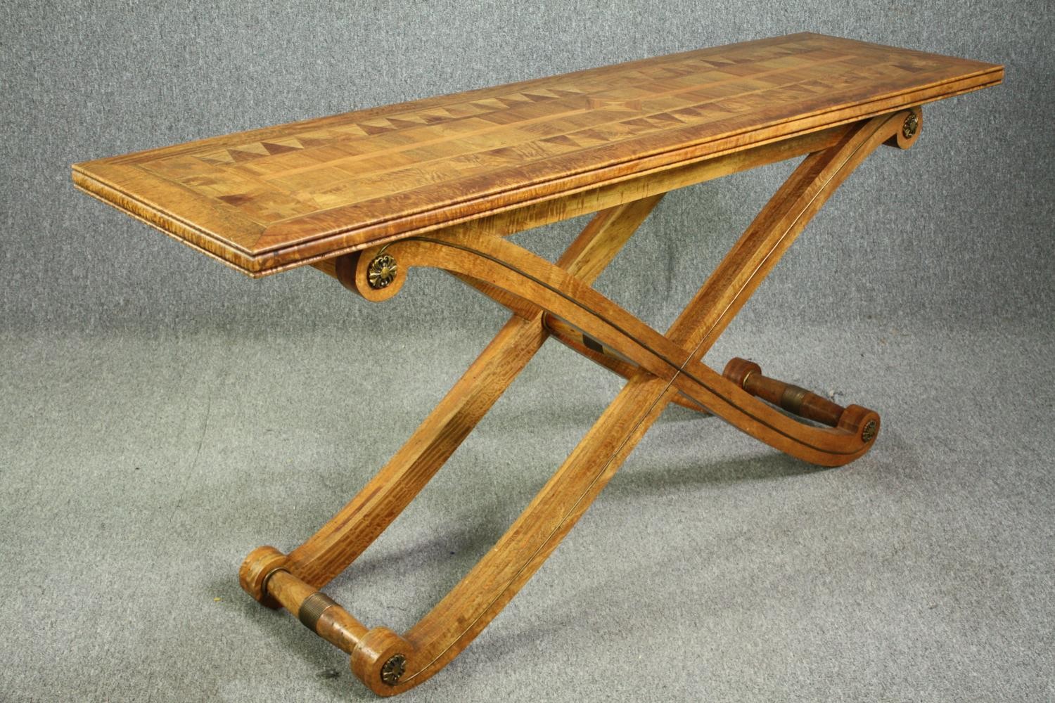 An American console table by Maitland-Smith, with a satin birch parquetry inlaid and crossbanded - Image 2 of 10