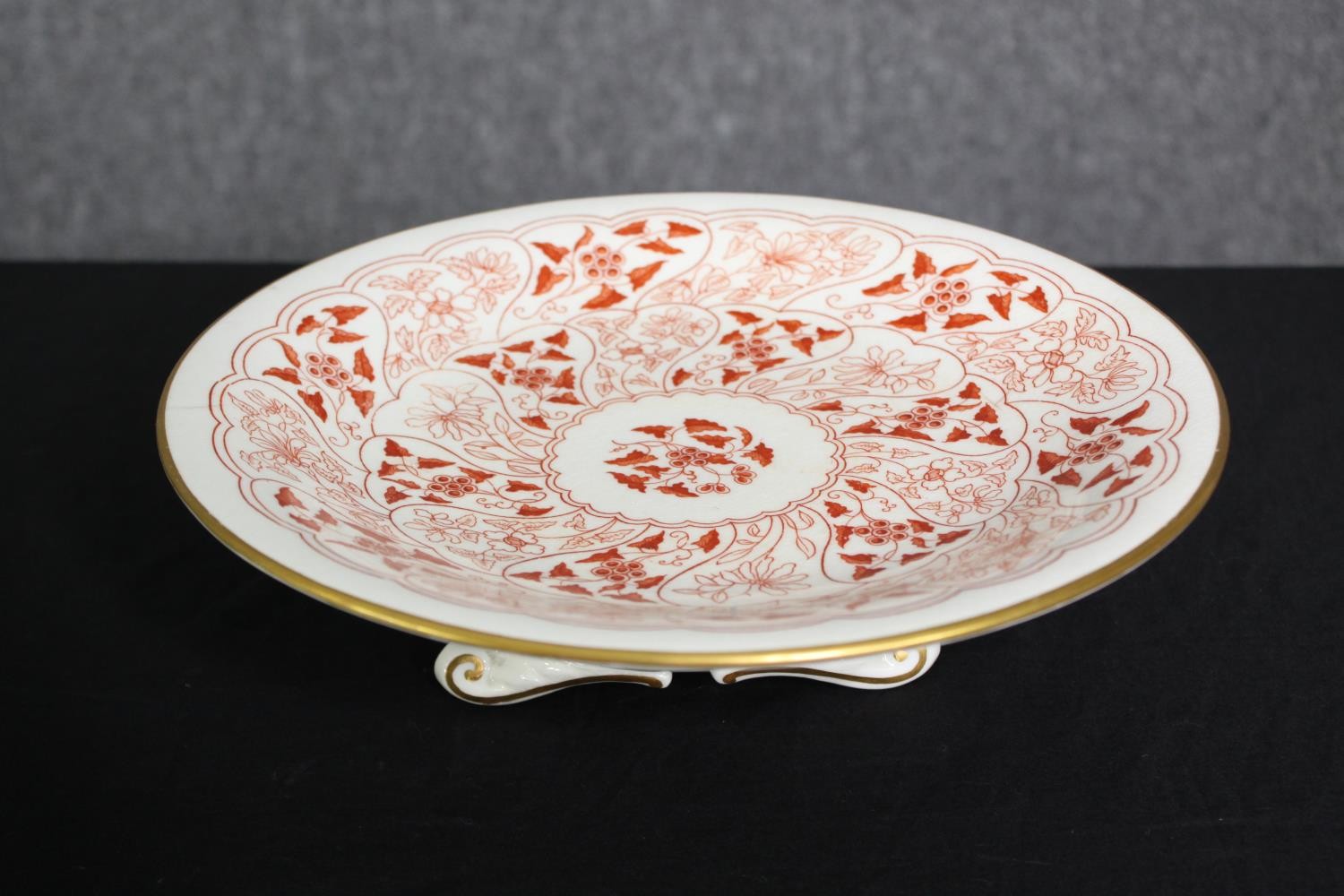 A group of six various 19th century porcelain plates, a cake stand and a cheese dish, including - Image 2 of 13