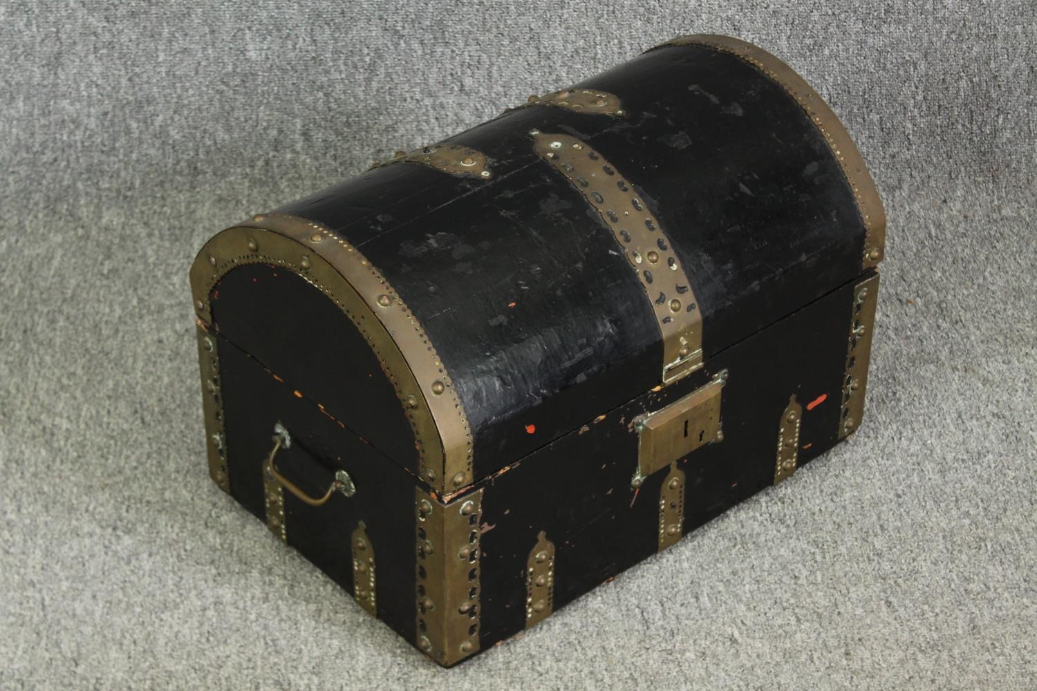 A 19th century metal mounted domed casket. H.33 W.48 D.32cm. - Image 2 of 5