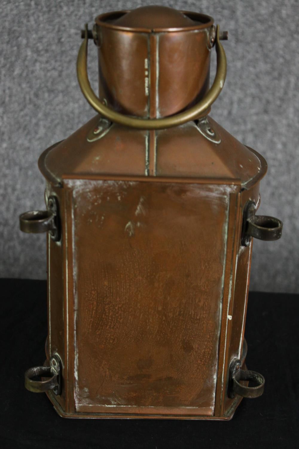 A Masthead copper and glass ship's lantern. H.31cm. - Image 4 of 5