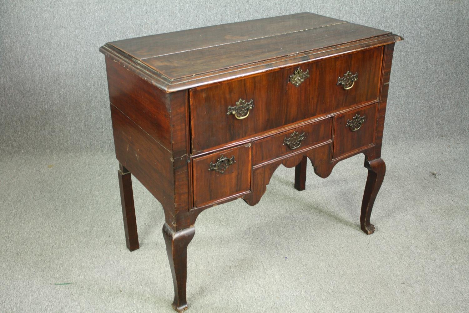 A George I walnut and feather strung lowboy. H.92 W.103 D.54cm. - Image 2 of 8