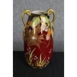 A Carltonware Rouge Royale vase. H.21cm.