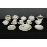 A group of various English porcelain wares. Dia.25cm. (largest).
