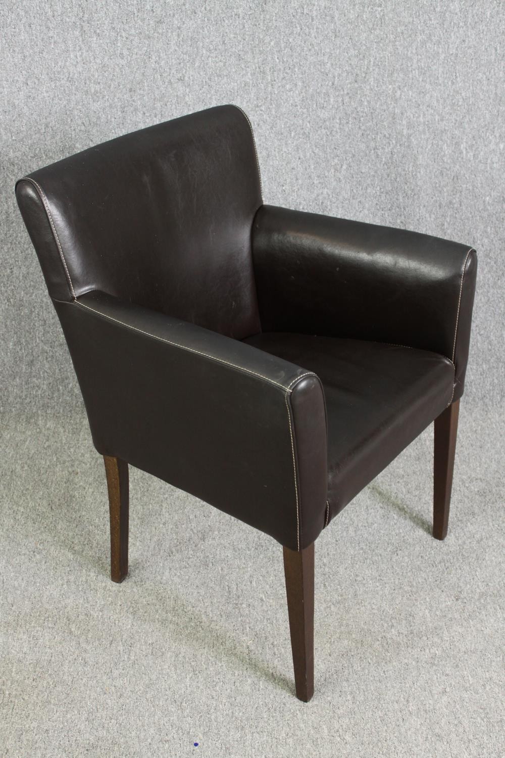 A set of four leatherette upholstered dining chairs. - Image 3 of 7