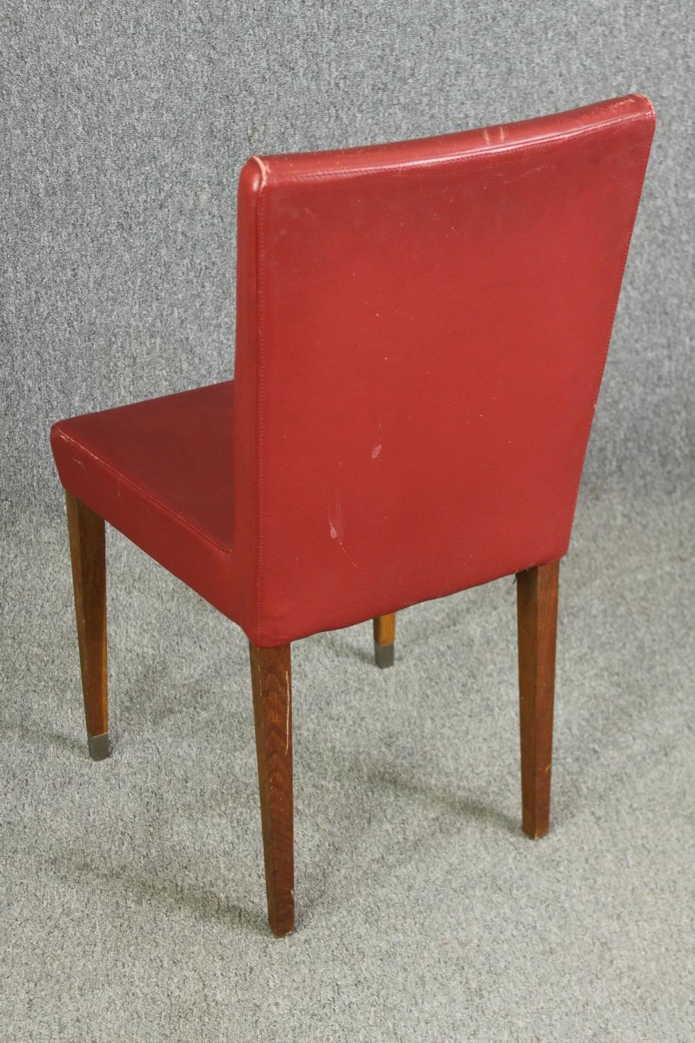 A set of four leather upholstered dining chairs. H.90cm. (each). - Image 5 of 6