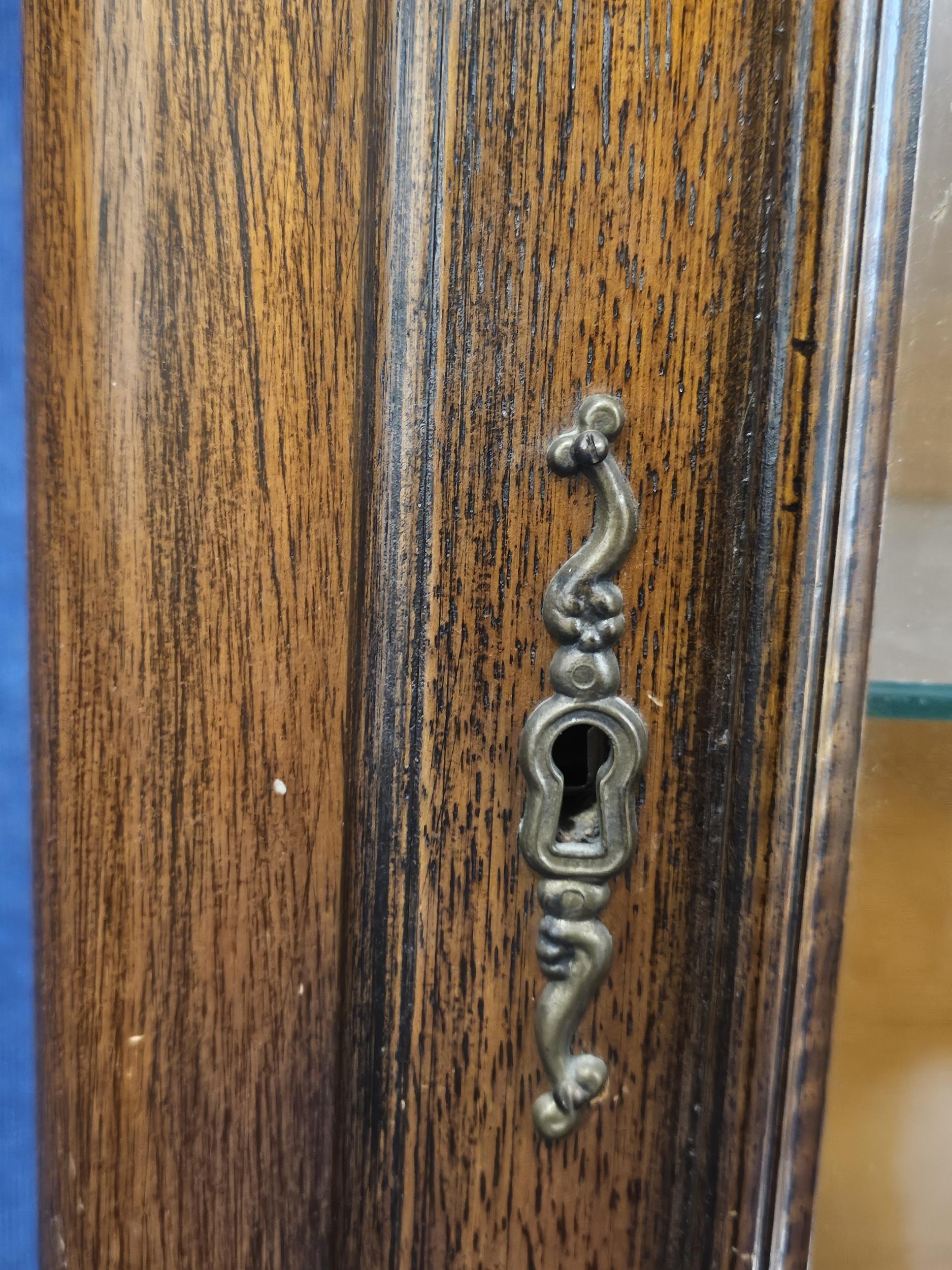 A walnut and glazed display cabinet, 20th century. H. 154 W.66 D.36cm. - Image 4 of 5