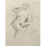 Pencil sketch of a lady. H.76 W.60cm.