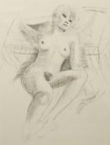 Pencil sketch of a lady. H.76 W.60cm.