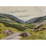 An oil on board of a highland scene, signed E. Dearing