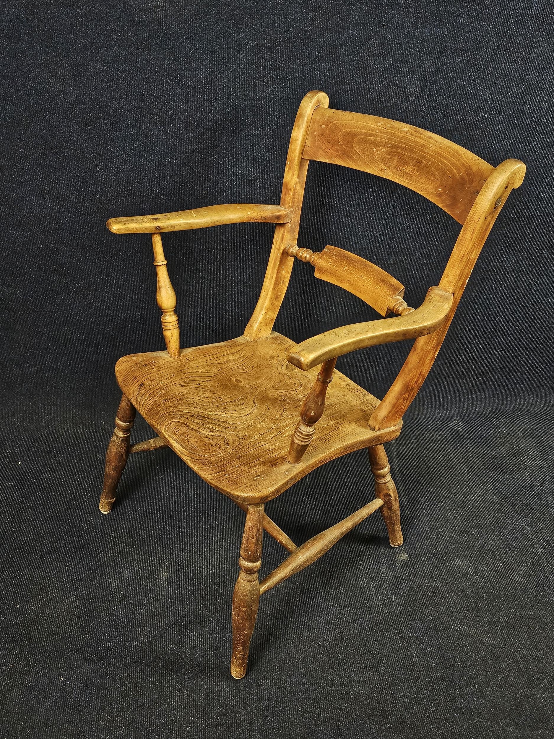 Two elm country armchairs, early 20th century. - Image 4 of 5