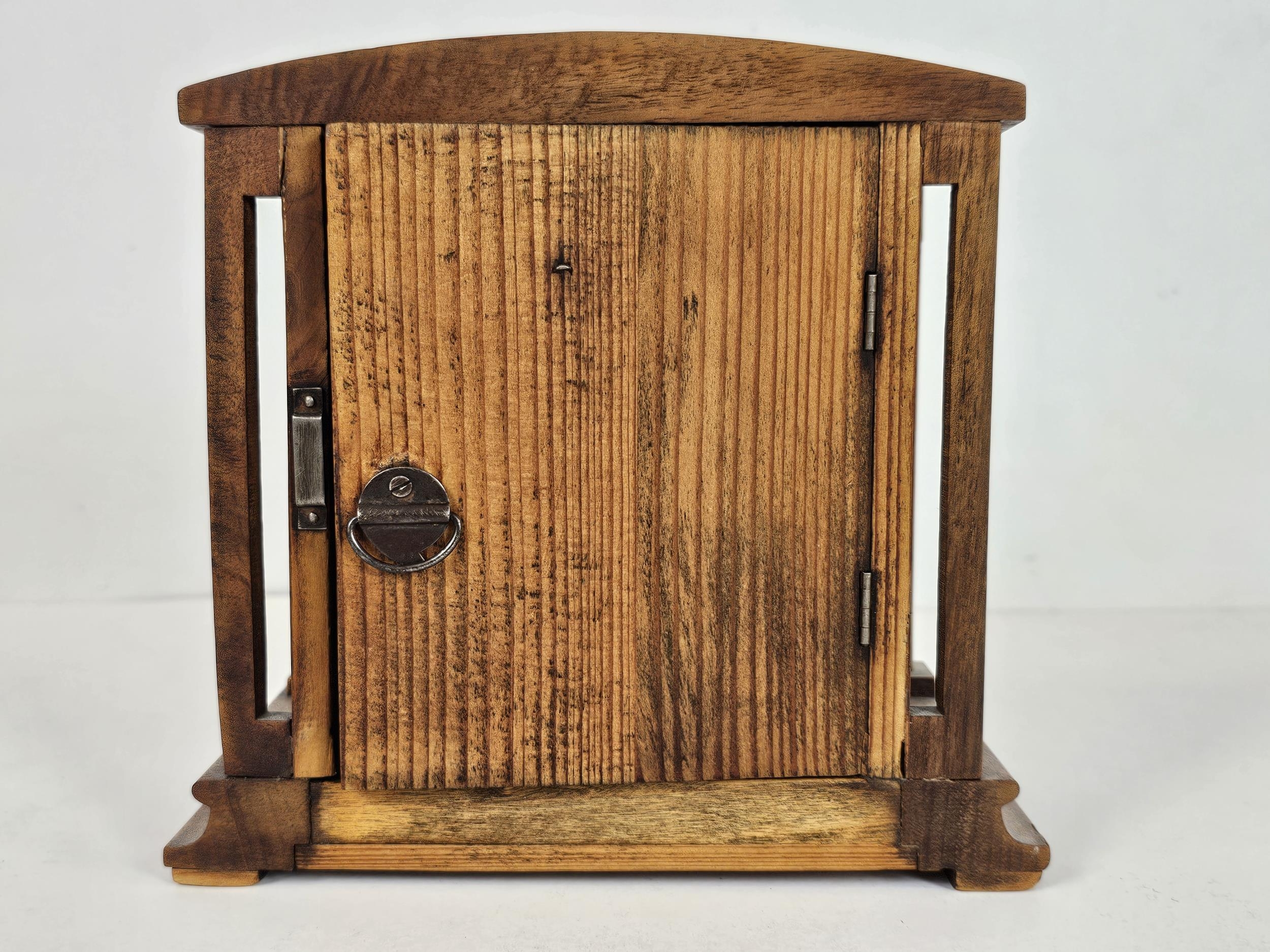 Two mantle clocks + An early 20th century German DRGM oak wall clock. - Image 6 of 13