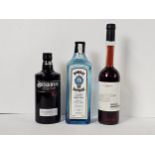 A selection of Gin's to include a bottle of Bombay Sapphire London Dry Gin, along with a Brockmans