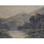 A 19th century Highland landscape, indistinctly signed, framed. H.29 W.37cm.