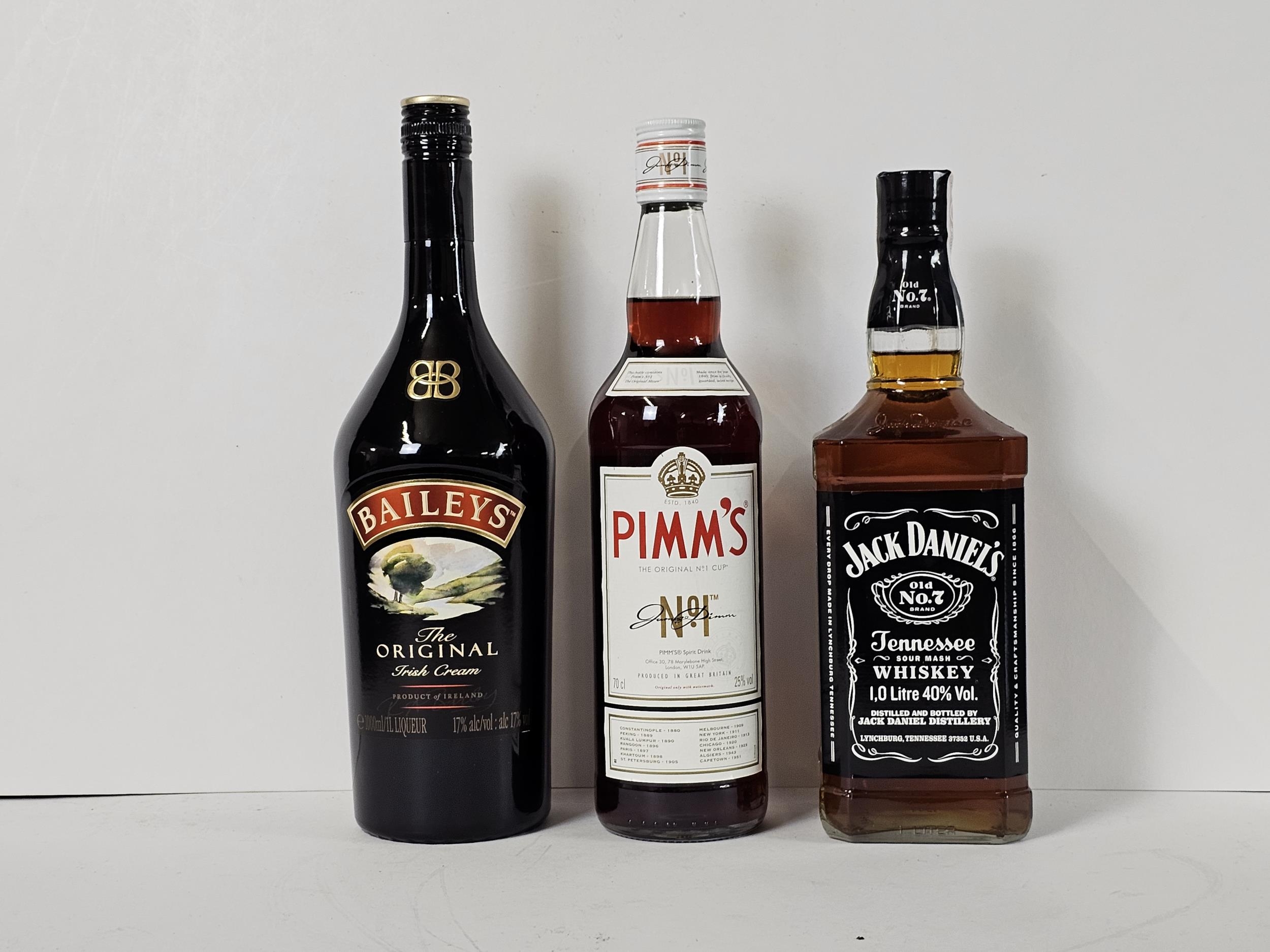 A selection of spirits to include a bottle of Jack Daniel's Black Label Old No.7 Brand Sour Mash