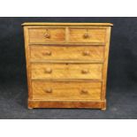 A Victorian satinwood chest of drawers. H.112 W.108 D.51cm.