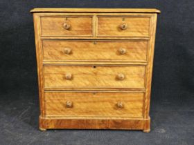 A Victorian satinwood chest of drawers. H.112 W.108 D.51cm.