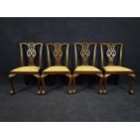 A set of four George II style mahogany dining chairs, 20th century. H.98cm.