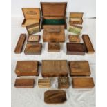 A good collection of wooden boxes late 19th/early 20th century.