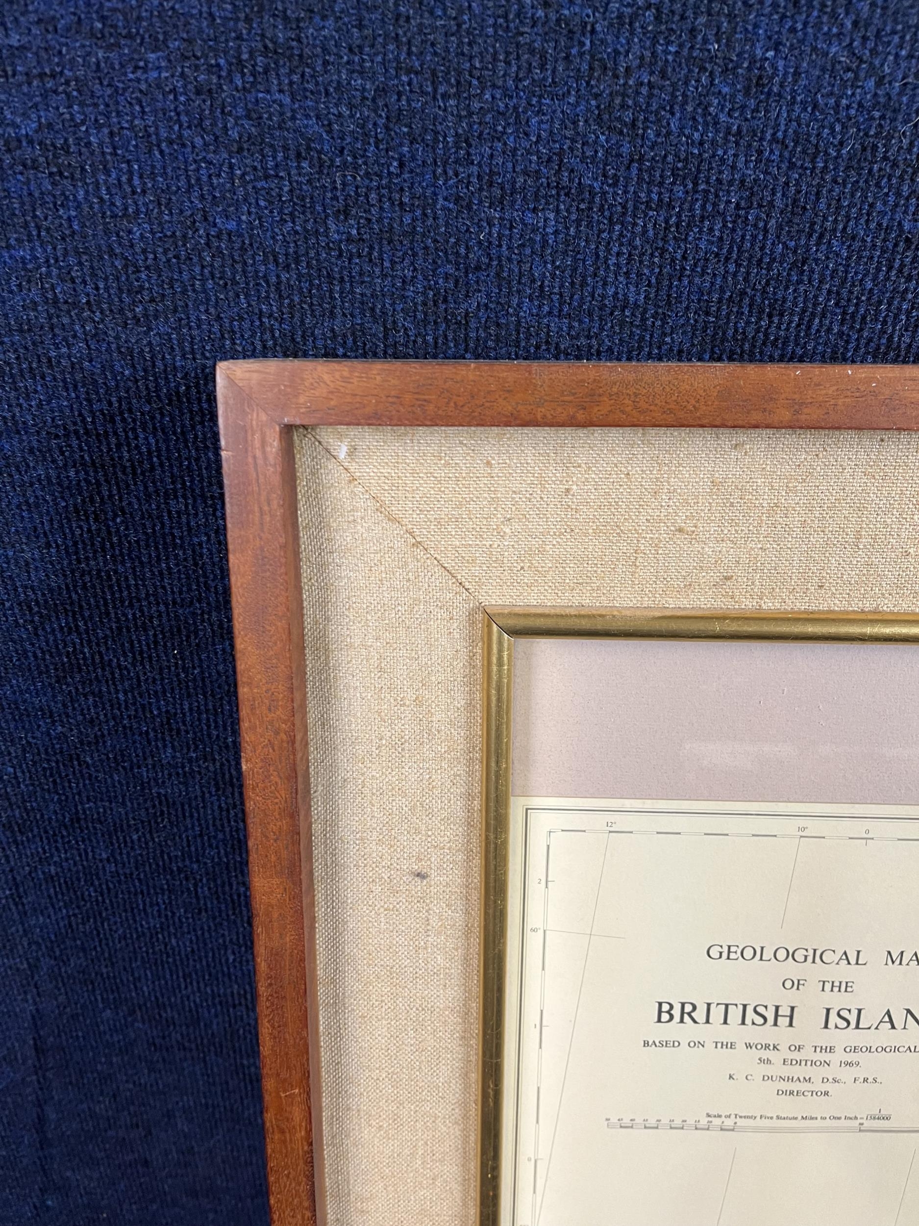 A large framed and glazed printed map of the British Isles. H.122 W.78.cm - Image 3 of 4