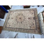 A Nain style carpet with ivory ground. W.280 L.360.cm
