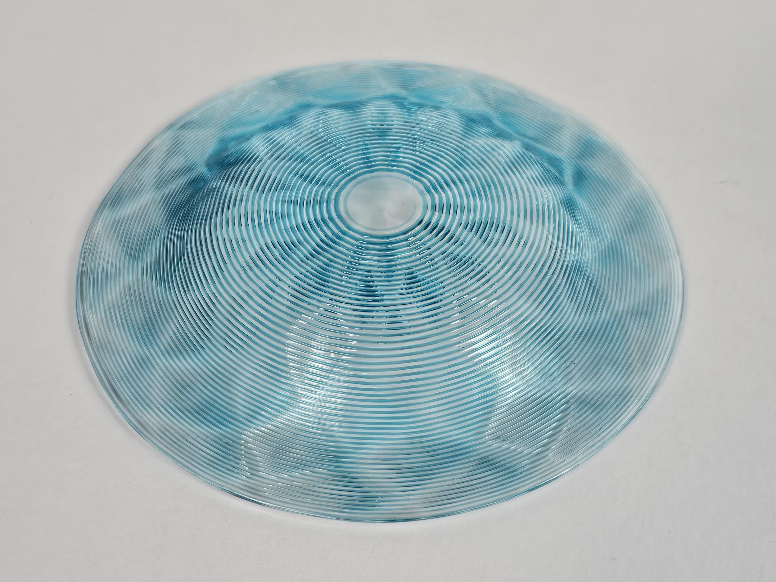 A studio glass Aquamarine bowl and saucer. Saucer is D.17cm. - Image 2 of 4
