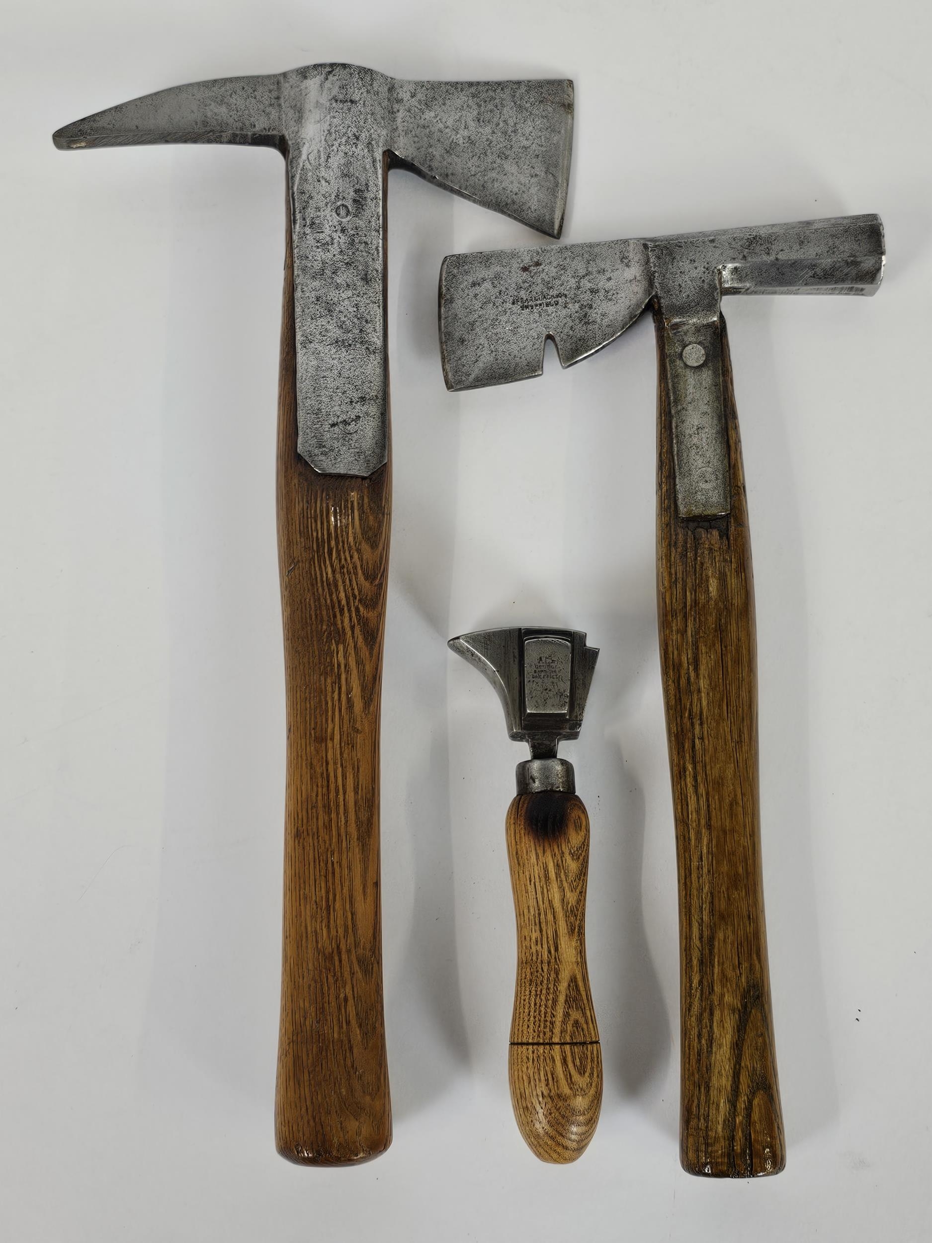 2 vintage Spear and Jackson axes and a rock hammer?