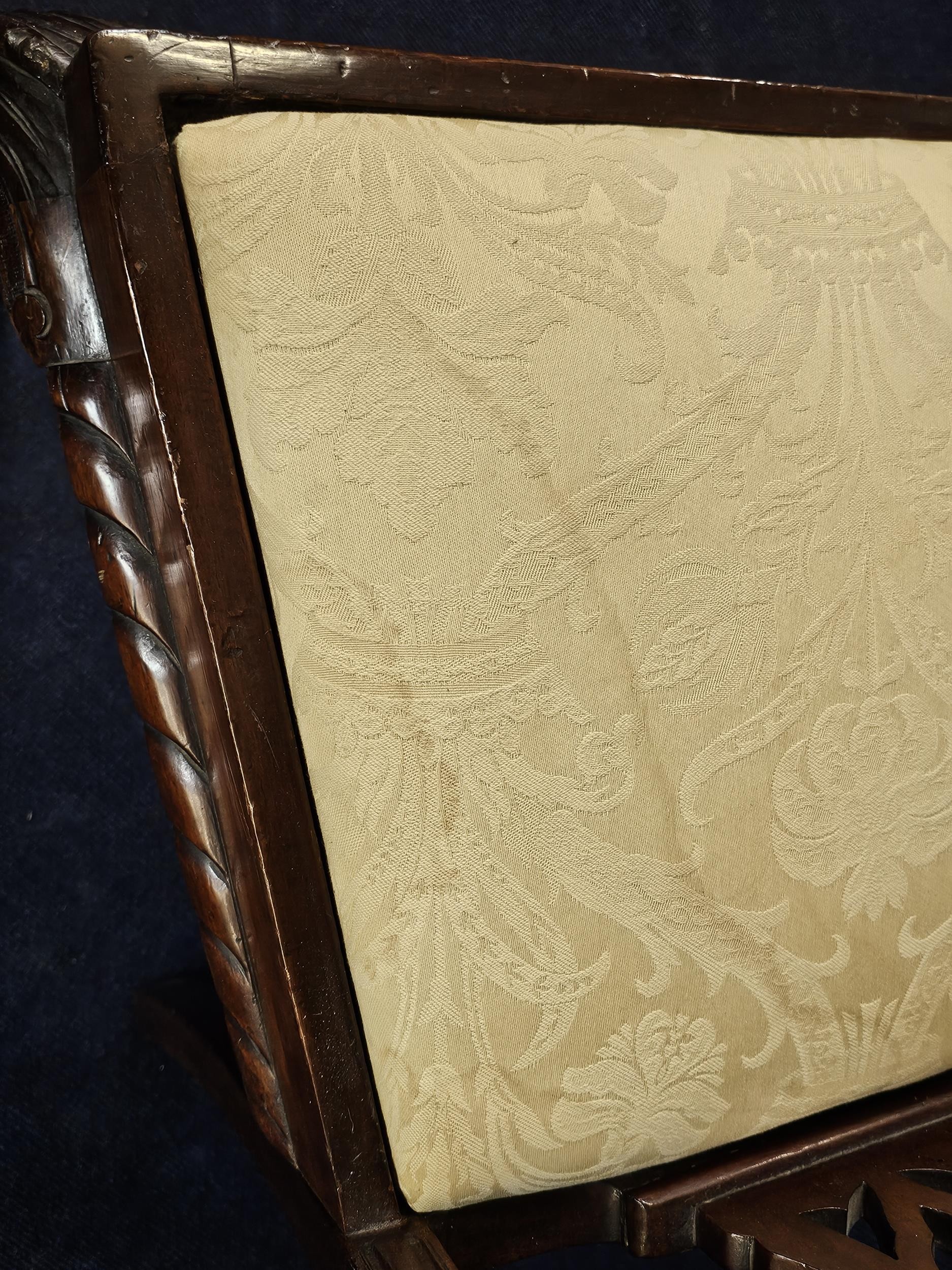 A set of six George II style carved mahogany dining chairs, 20th century. H.102 - Image 7 of 9