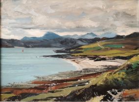 Sheila McLeod Robertson, British (1927 - 2020), oil on board, 'An Teallach Range from Gruinard