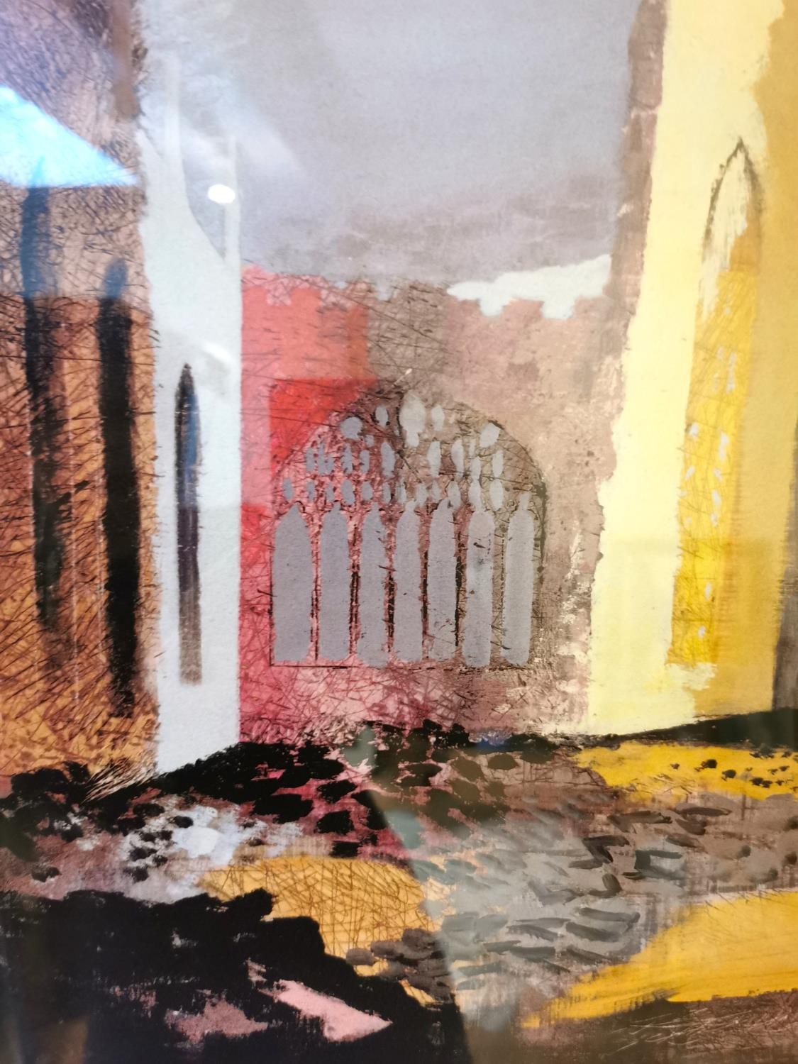 John Piper, British (1903 - 1992), screen-print of ' Interior of Coventry Cathedral ', printed - Image 6 of 8