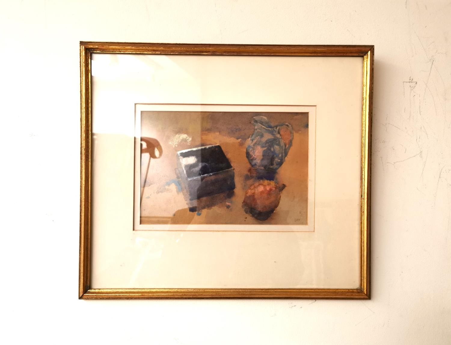 Christa Gaa, German (1937 - 1992), gouache and watercolour, 'The Blue Pot', signed and gallery label - Image 2 of 4