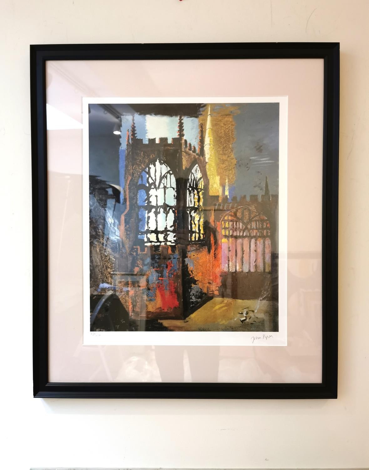 John Piper, British (1903 - 1992), screen-print of ' Interior of Coventry Cathedral ', printed - Bild 2 aus 9