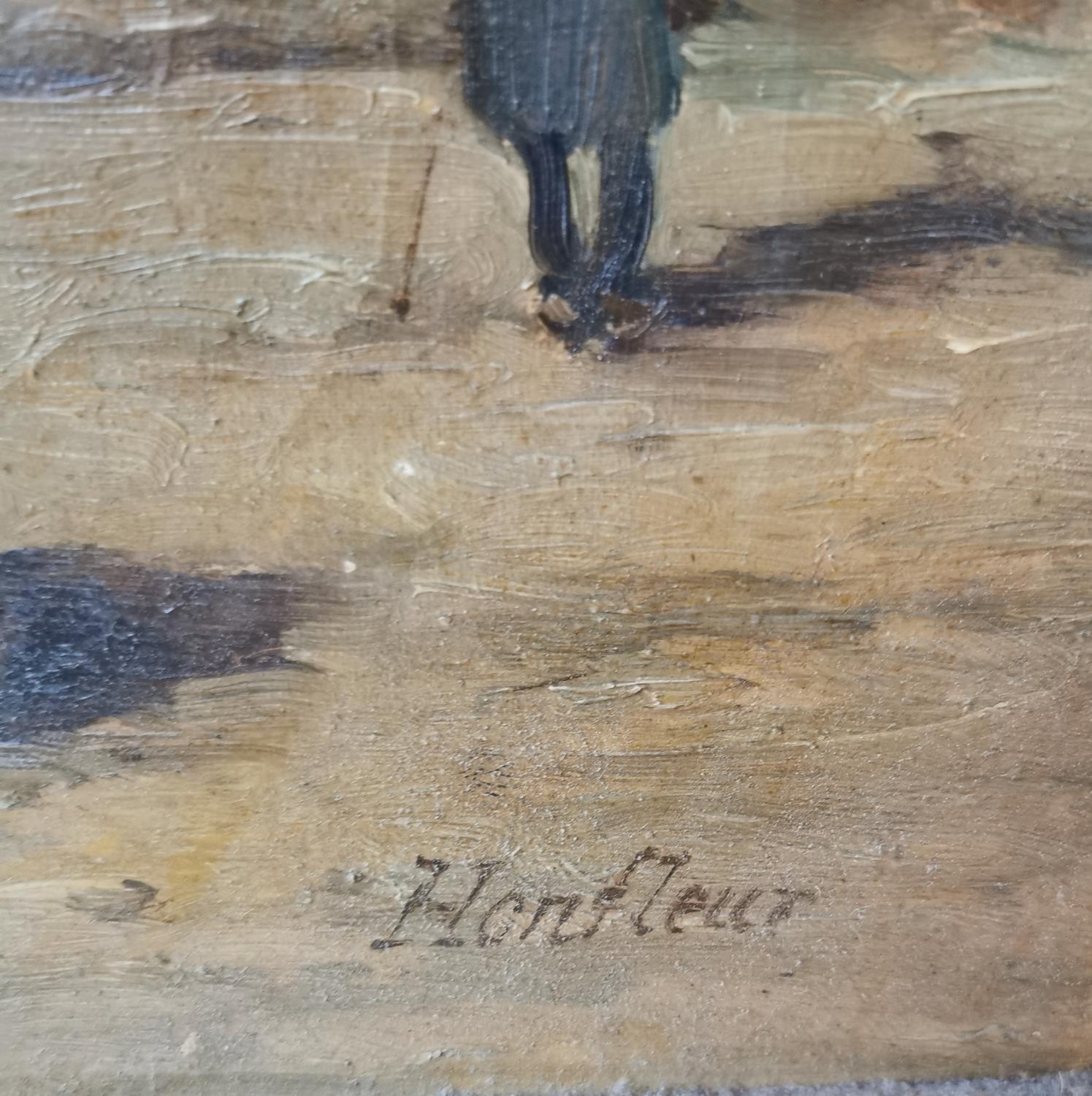 Pierre le Boeuff, French (1899 - 1920), oil on canvas, titled 'Hornfleur', signed by artist. (Tear - Image 3 of 18