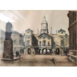 After Edward King, British (1862 - 1951) and Eugene Tily, hand coloured etching, Horse Guards,