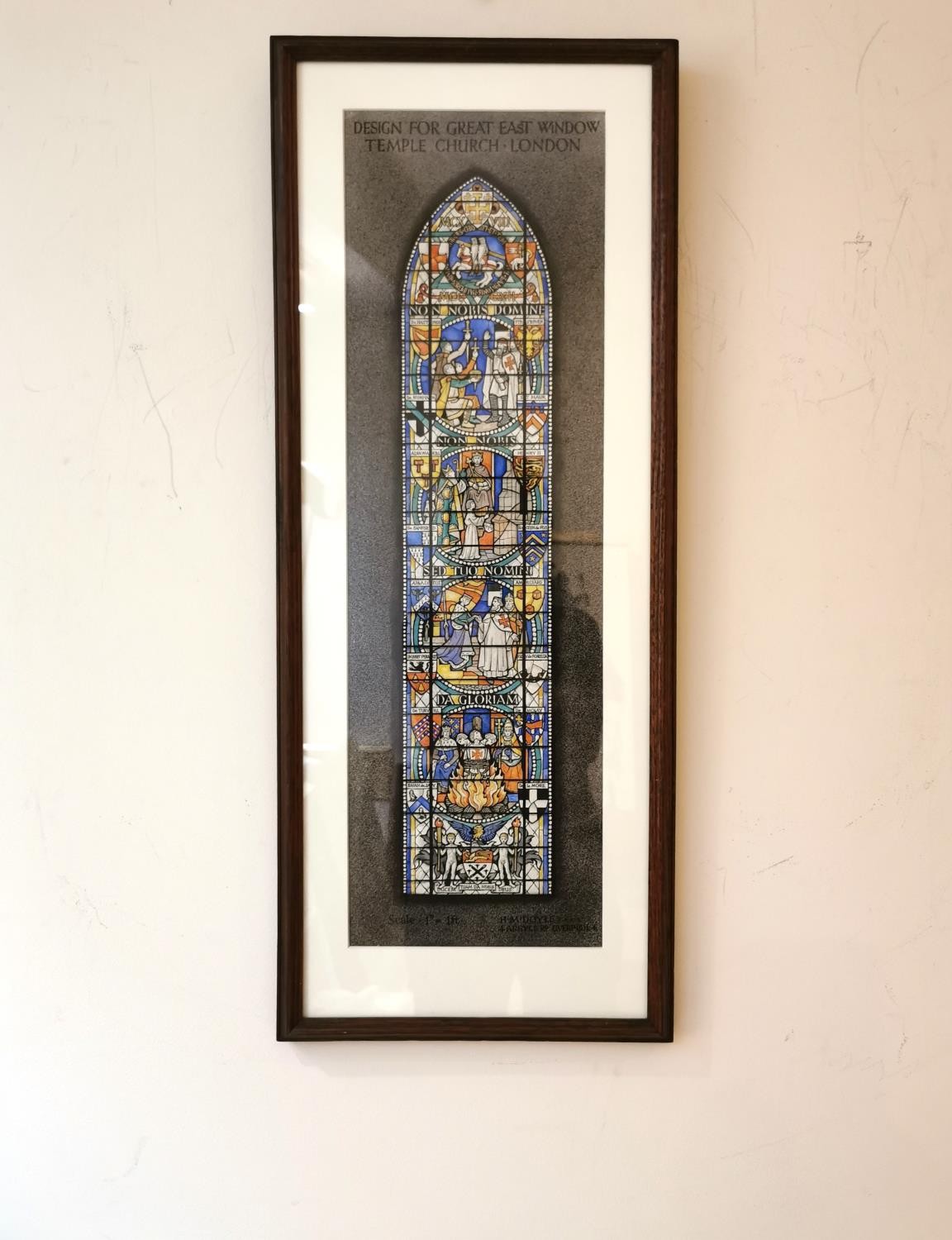 Harcourt Medhurst Doyle (1913-2001), watercolour, "Design for Great East Window, Temple Church, - Image 2 of 11